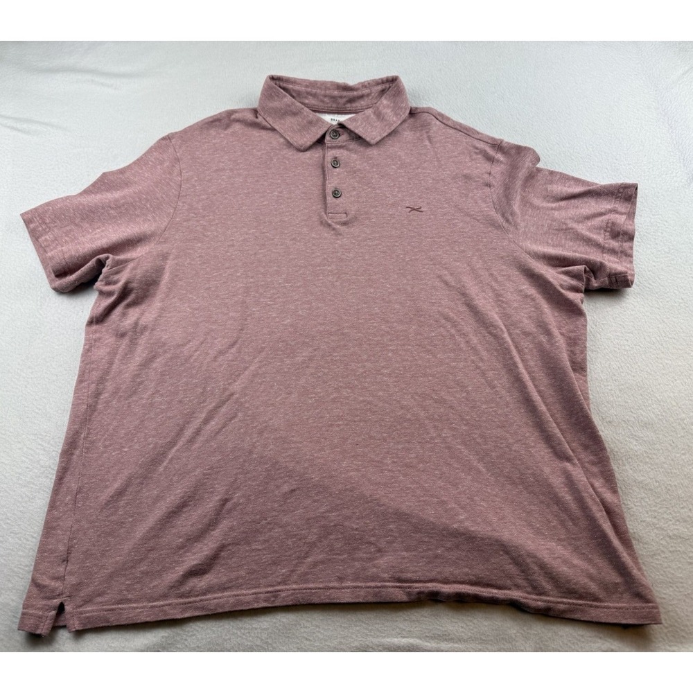 Brax Feel Good Cotton Linen Salmon Red S/S Polo Shirt Mens XXL